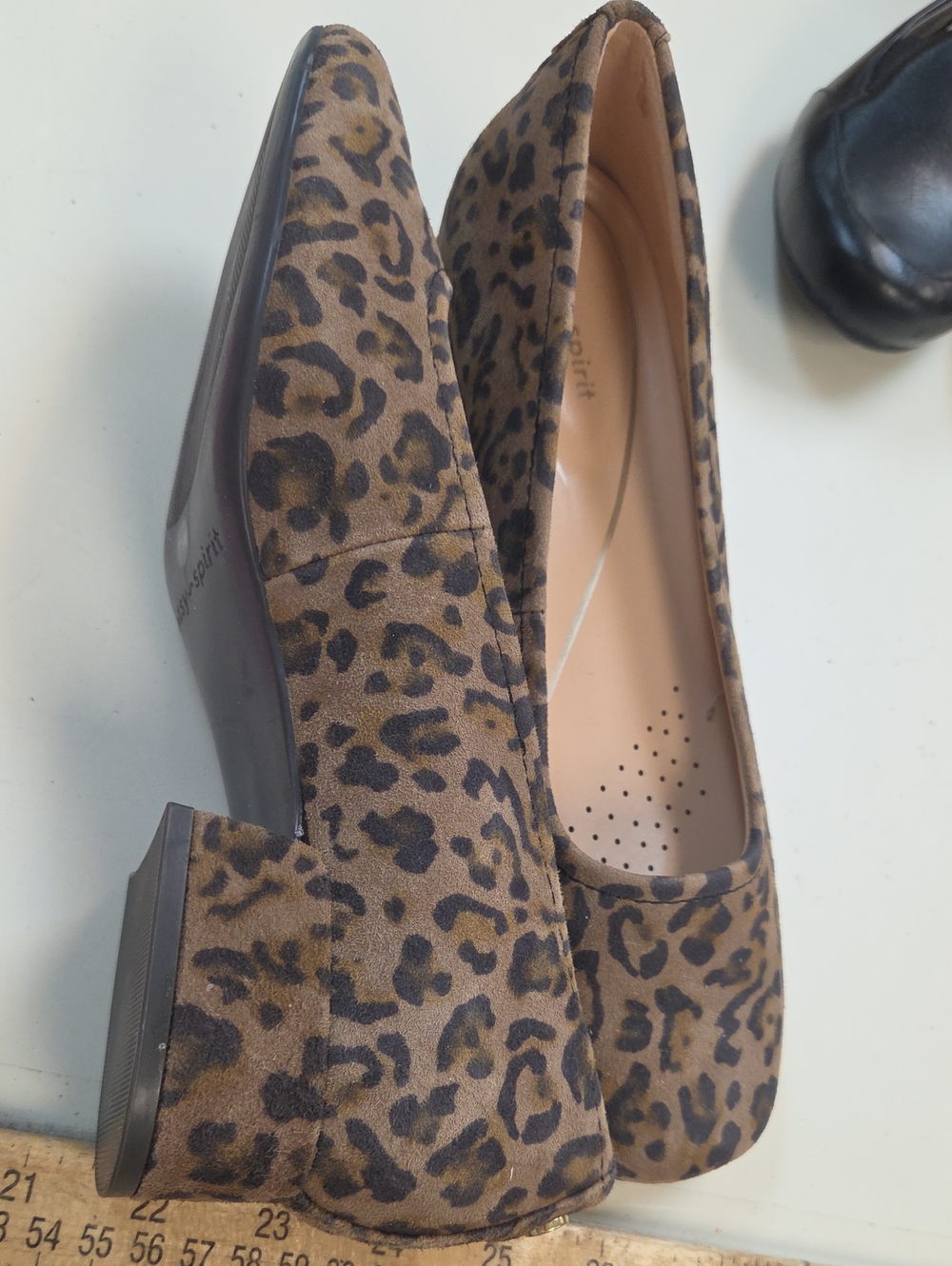 Easy Spirit Leopard Print Block Heel Loafers in Brown and Black